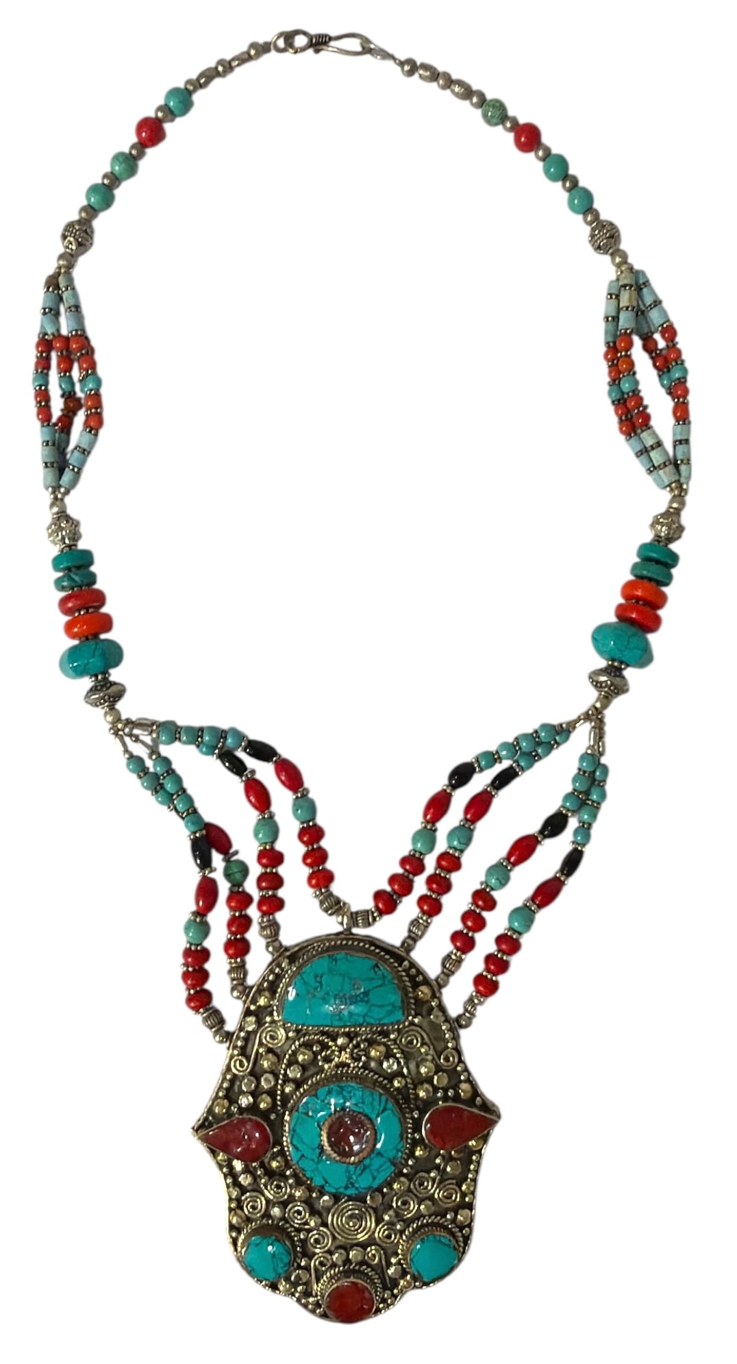 Tibetan Style Turquoise Necklace (1 of 2)