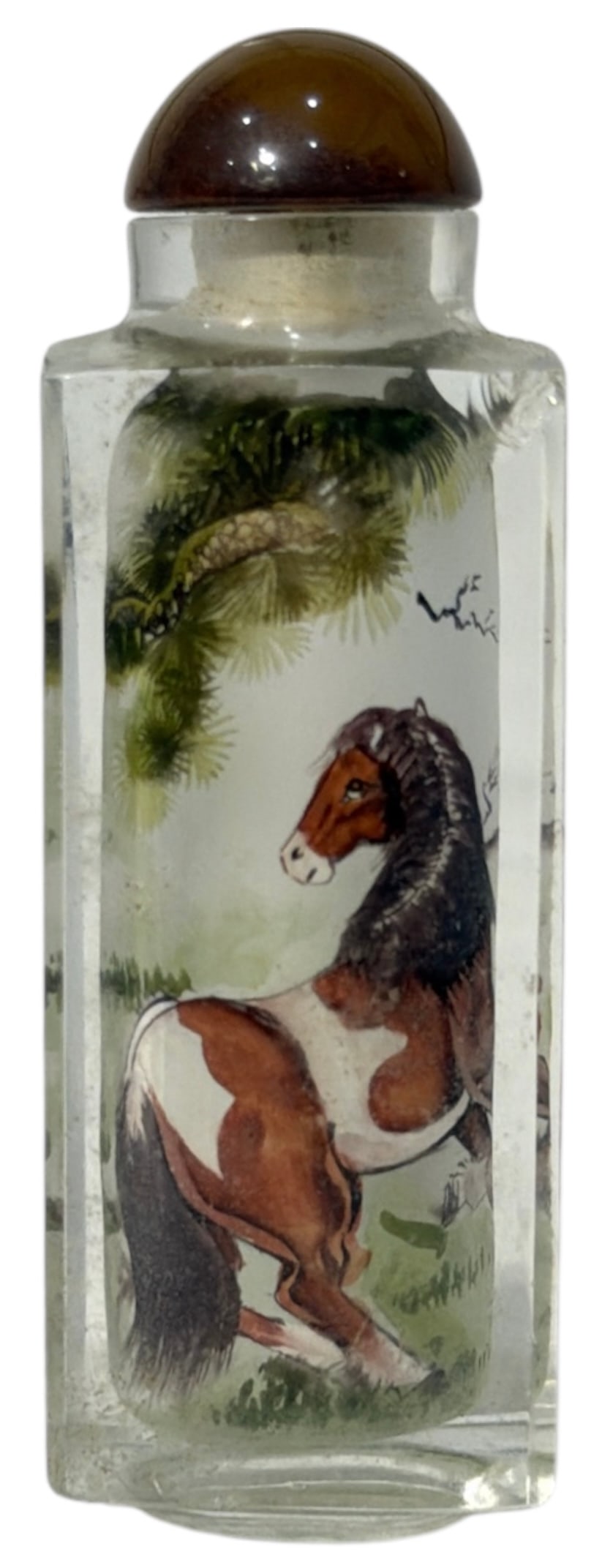 Chinese Reverse Painted Glass Snuff Bottle: Chinese Reverse Painted Glass Snuff Bottle