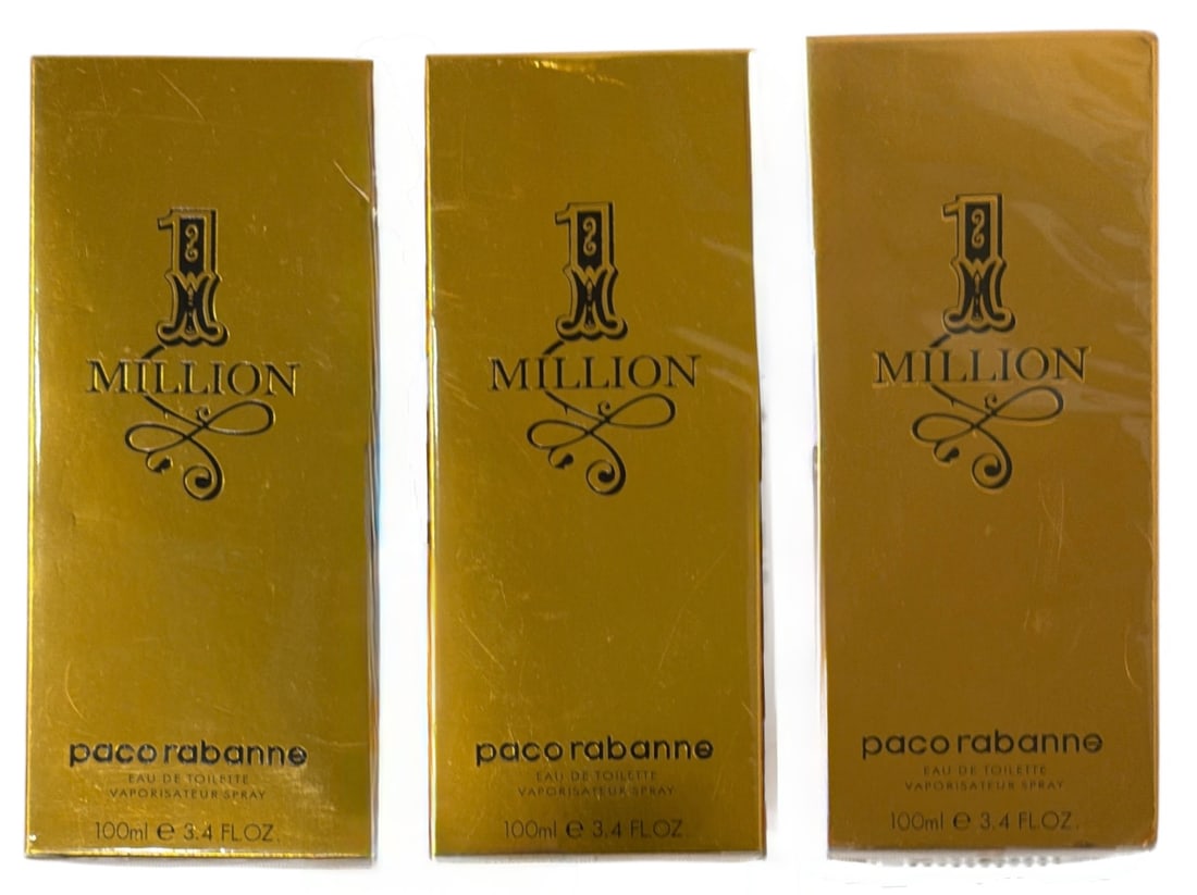 Lot of 3 | Paco Rabanne 1 Million Eau de Toilette for Men: Lot of 3 | Paco Rabanne 1 Million Eau de Toilette for Men
