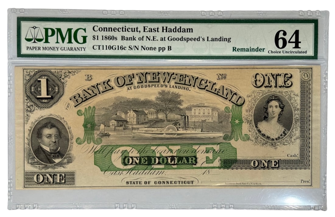 1 Dollar Banknote Issued by the Bank of New England: 1 Dollar Banknote Issued by the Bank of New England