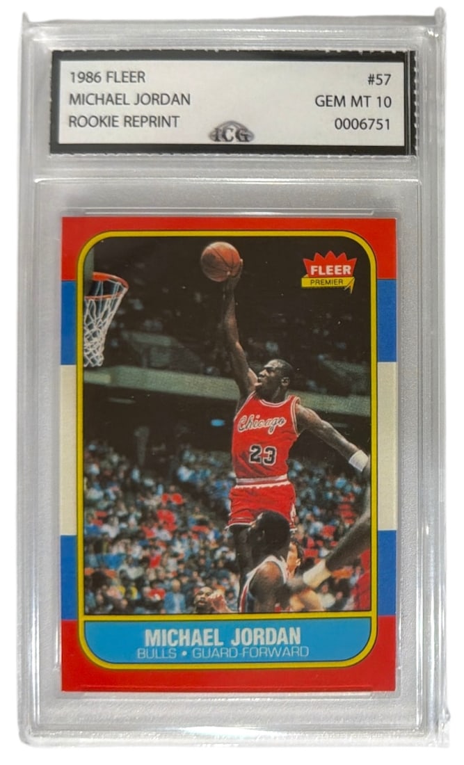 1986 Fleer Michael Jordan Rookie Reprint | No. 57 | Graded 10 (1 of 2)
