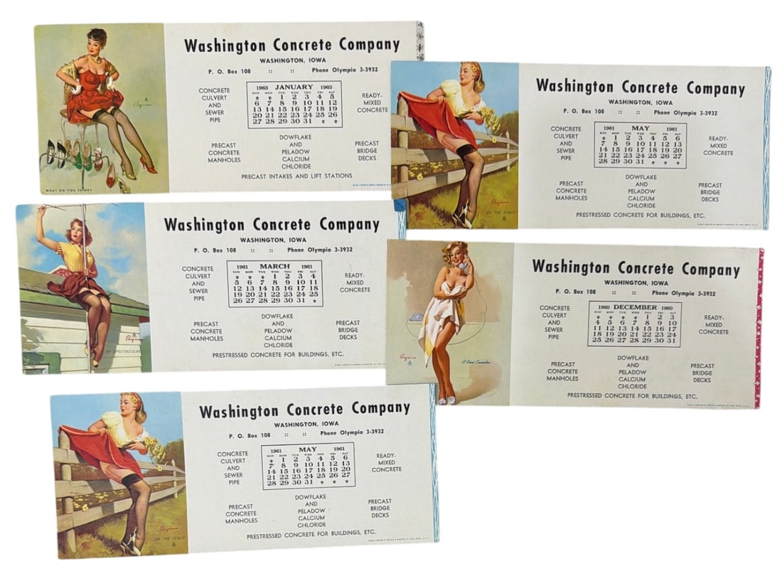 Vintage Washington Concrete Calendar Card Collection: Vintage Washington Concrete Calendar Card Collection