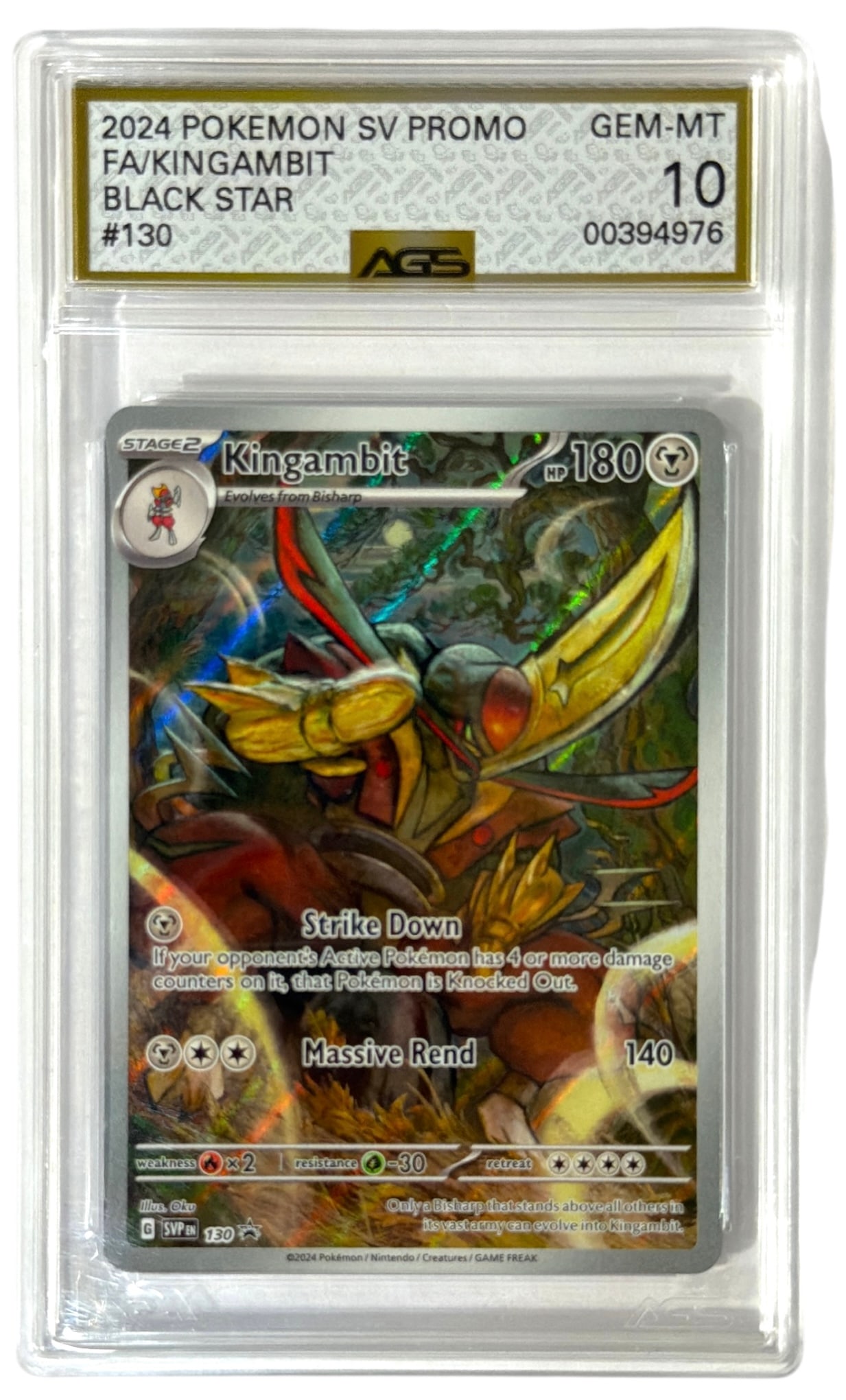 2024 Kingambit | Pokemon Black Star SV Promo | No. 130 | Graded 10: 2024 Kingambit | Pokemon Black Star SV Promo | No. 130 | Graded 10