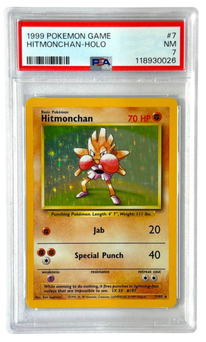 1999 Hitmonchan | Pokemon Game HOLO | No. 7 | Graded 7: 1999 Hitmonchan | Pokemon Game HOLO | No. 7 | Graded 7