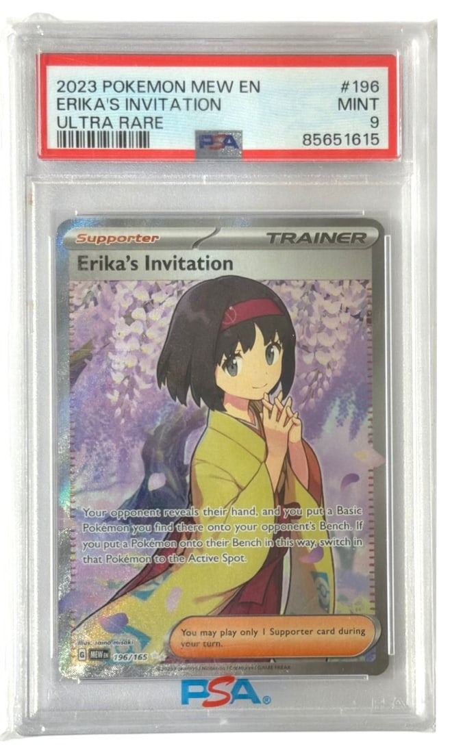 2023 Erikas Invitation | Pokemon Mew EN Ultra RARE | No. 196 | Graded 9: 2023 Erikas Invitation | Pokemon Mew EN Ultra RARE | No. 196 | Graded 9