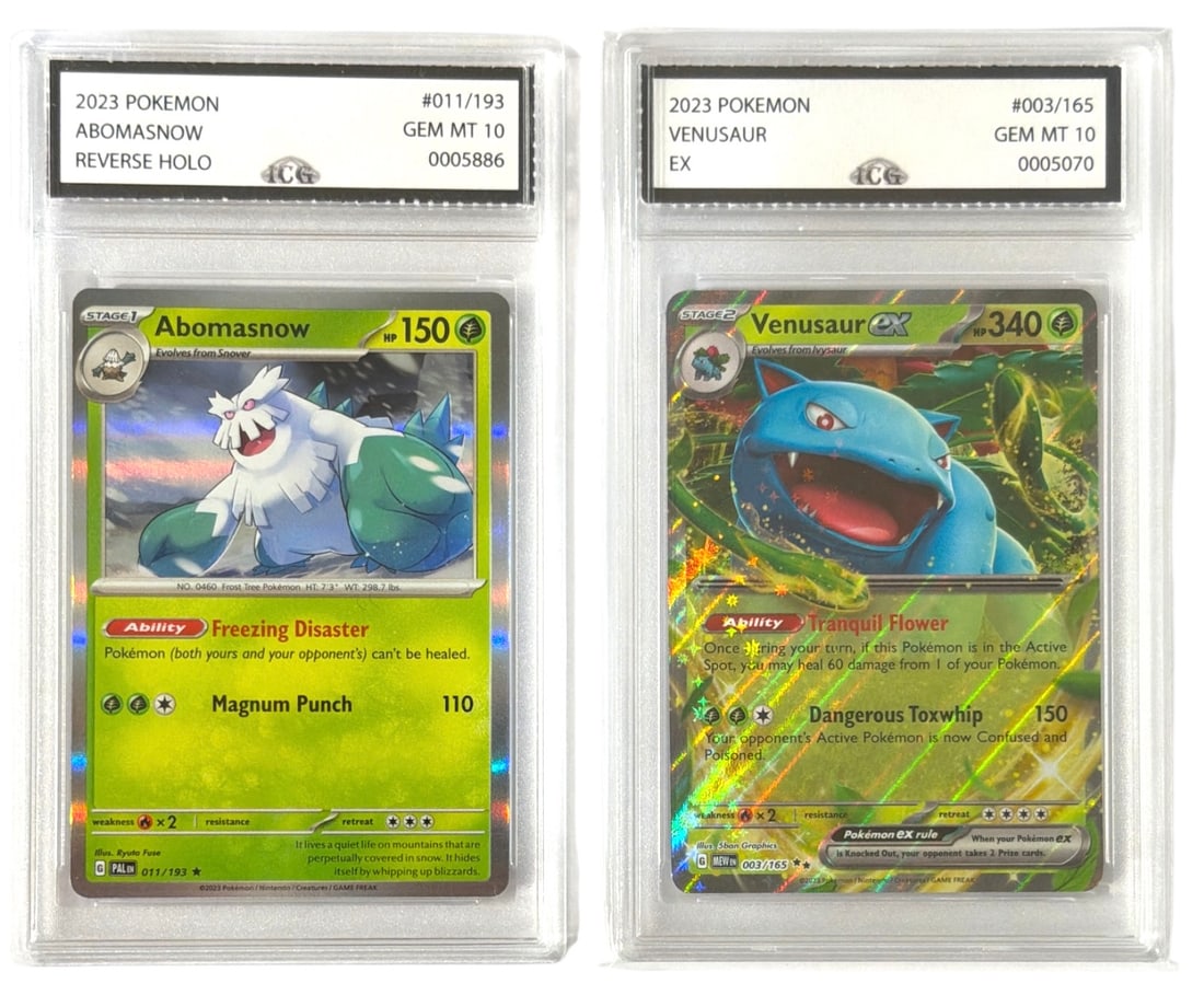 2023 Abomasnow and Venusaur | Pokemon Trading Cards | No. 11 and 3 | Graded 10 (1 of 2)