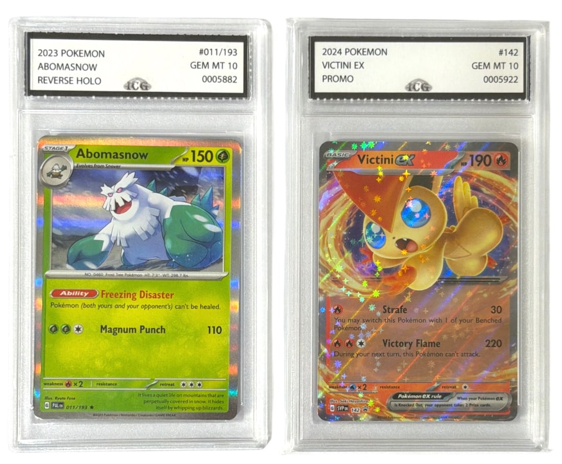 2023 and 2024 Abomasnow and Victini | Pokemon Trading Cards | Graded 10: 2023 and 2024 Abomasnow and Victini | Pokemon Trading Cards | Graded 10