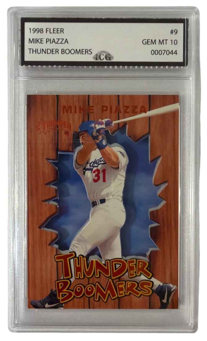 1998 Fleer Mike Piazza Graded Trading Cards | Thunder Boomers | No. 9 | Graded 10: 1998 Fleer Mike Piazza Graded Trading Cards | Thunder Boomers | No. 9 | Graded 10