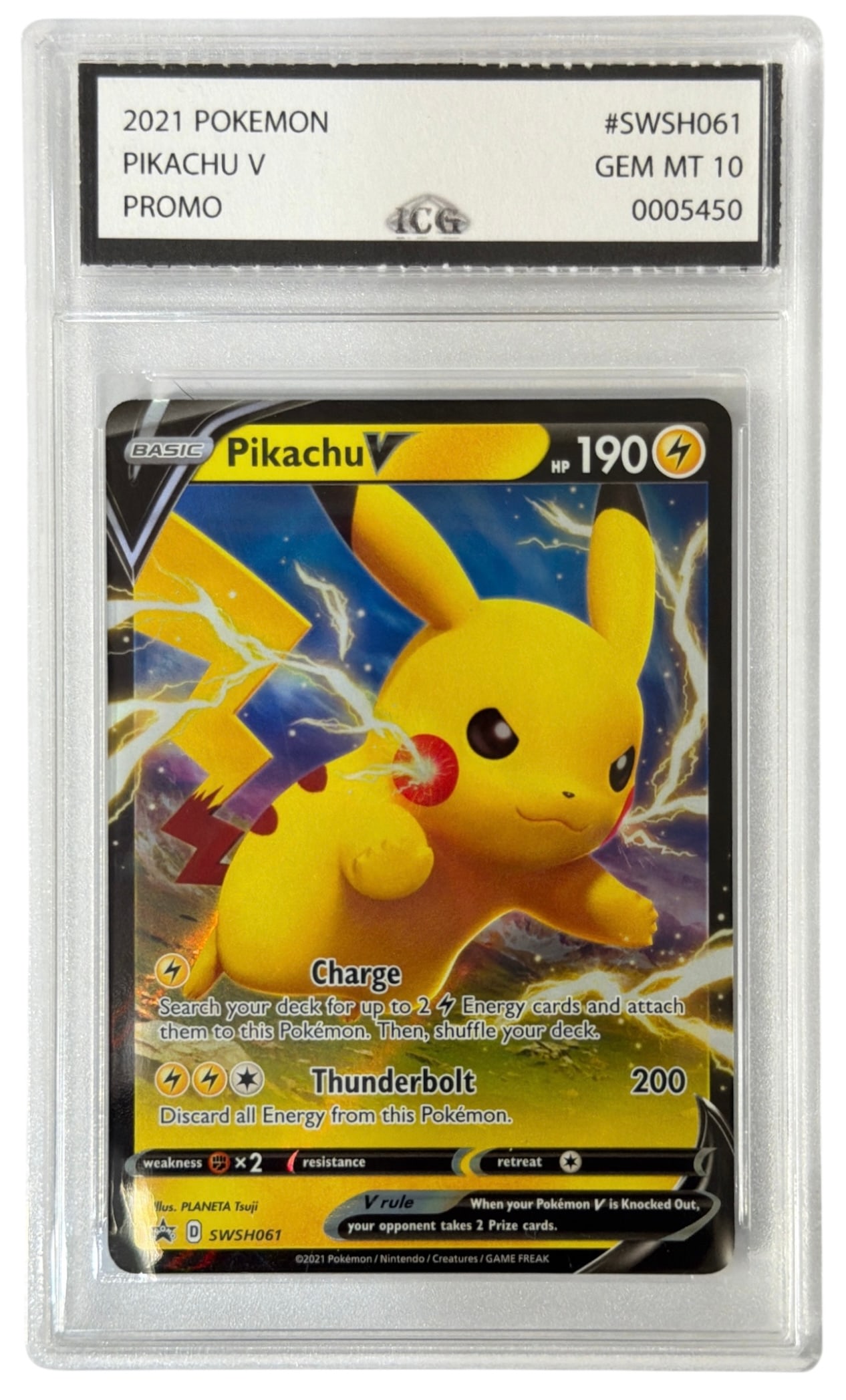 2021 Pikachu V | Pokemon Promo | No. SWSH061 | Graded 10: 2021 Pikachu V | Pokemon Promo | No. SWSH061 | Graded 10