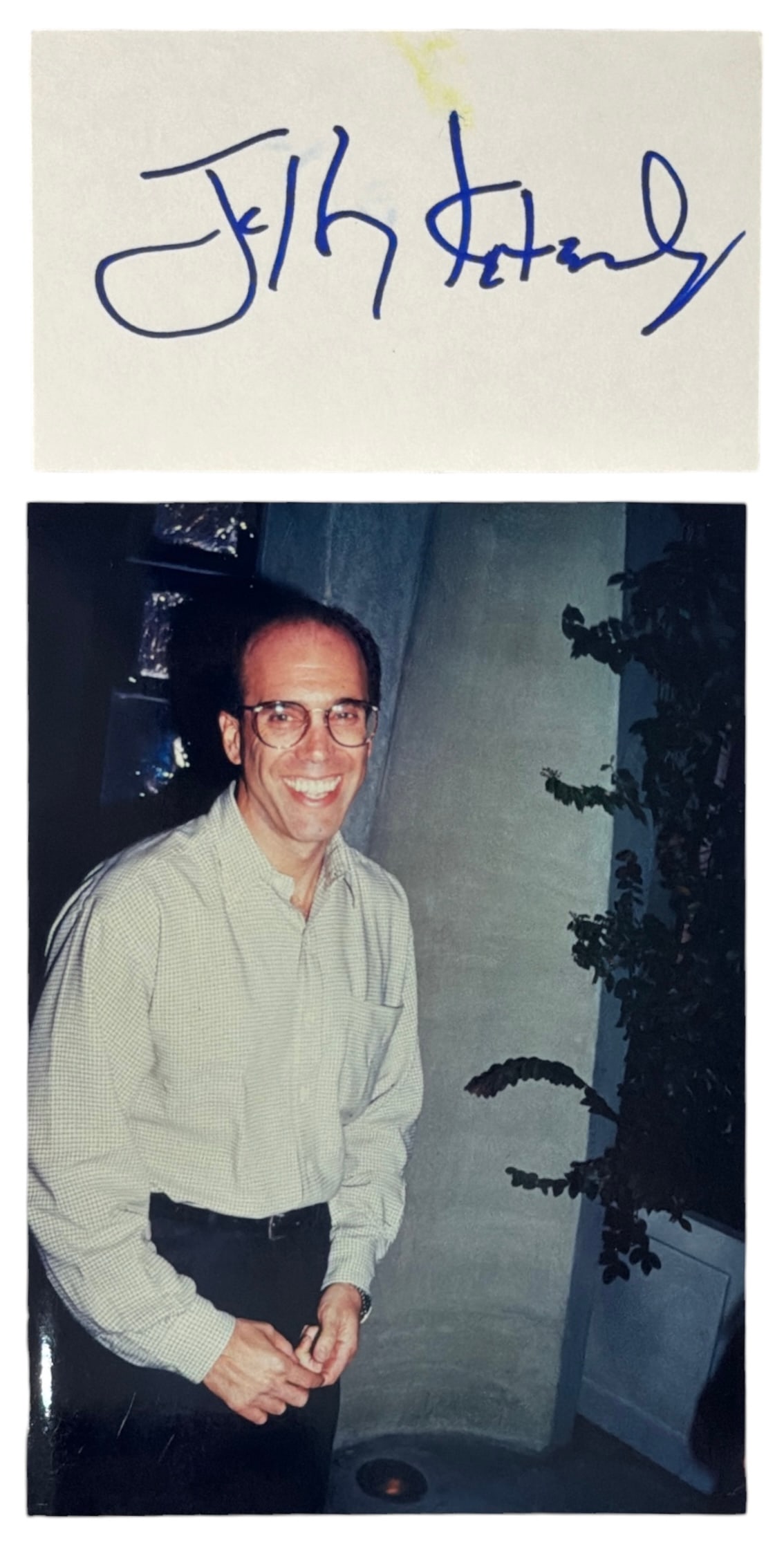 Autograph of Jeffrey Katzenberg and Photo | no coa: AUTHENTICATION HAS NOT BEEN PERFORMED TO GUARANTEE VERIFICATION | All purchases are made at the buyers discretion