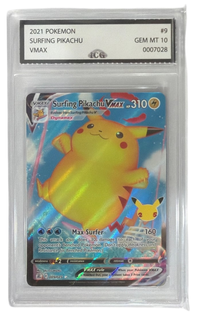 2021 Surfing Pikachu | Pokemon V MAX | No. 9 | Graded 10: 2021 Surfing Pikachu | Pokemon V MAX | No. 9 | Graded 10