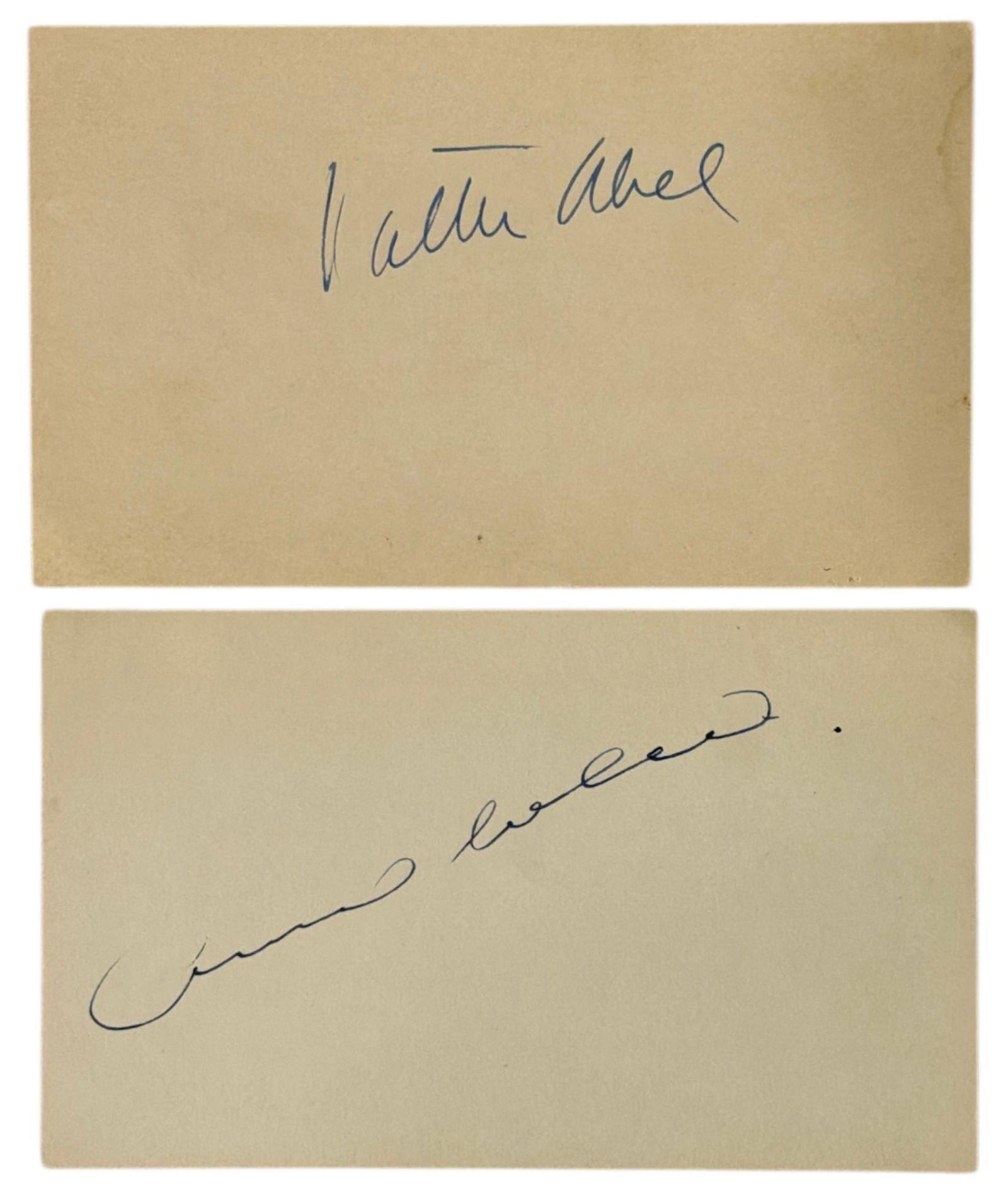 Celebrity Autographes of Walter Abel and Annabella | no coa: AUTHENTICATION HAS NOT BEEN PERFORMED TO GUARANTEE VERIFICATION | All purchases are made at the buyers discretion