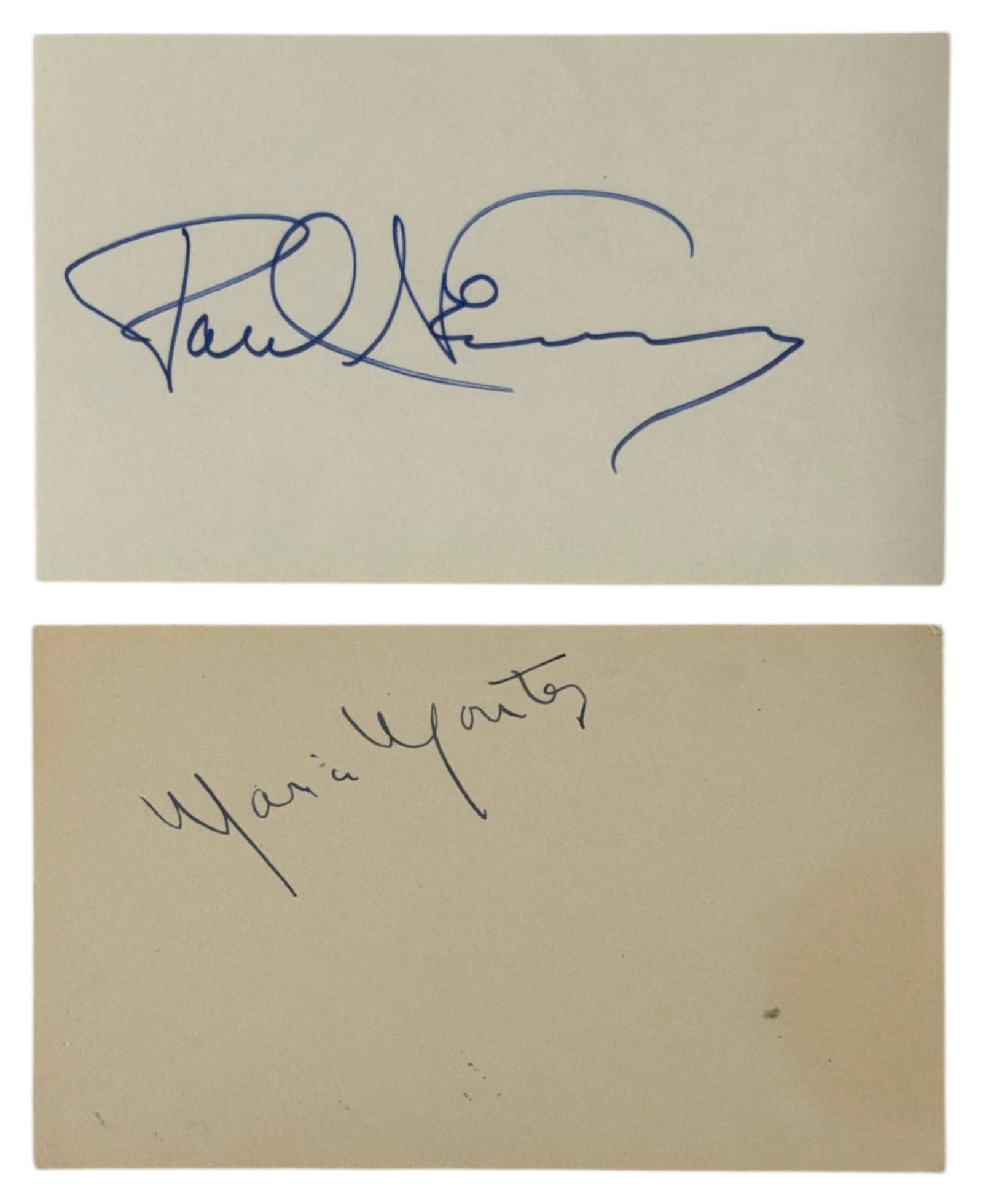 Celebrity Autographes of Paul Newton and Marie Montez | no coa: AUTHENTICATION HAS NOT BEEN PERFORMED TO GUARANTEE VERIFICATION | All purchases are made at the buyers discretion