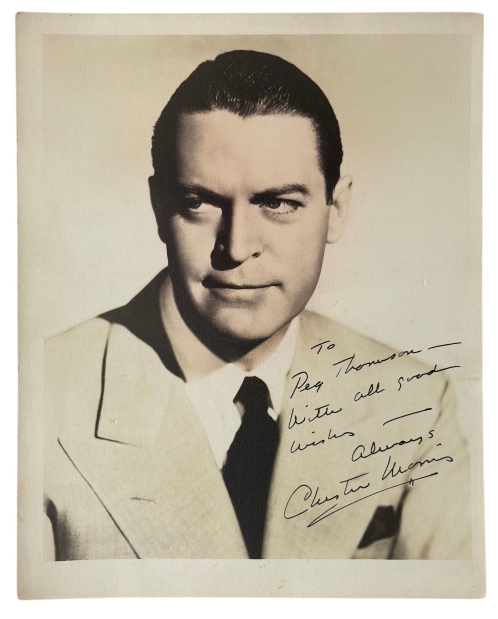 Signed Photo of Chester Morris | no coa: AUTHENTICATION HAS NOT BEEN PERFORMED TO GUARANTEE VERIFICATION | All purchases are made at the buyers discretion