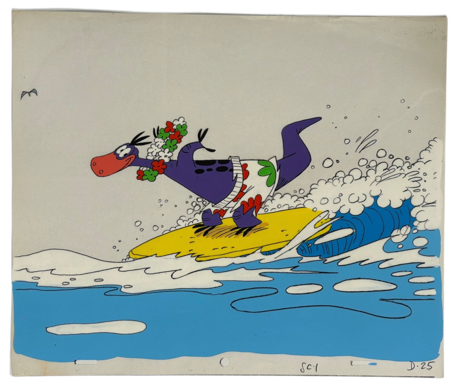 Original Animation Cel of Dino From The Flintstones: Original Animation Cel of Dino From The Flintstones