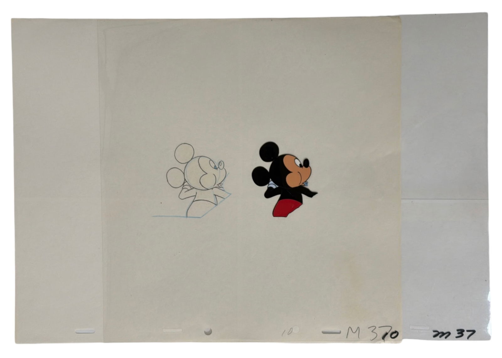 Walt Disney Studios Original Hand Drawn and Animation Cel of Mickey Mouse: Walt Disney Studios Original Hand Drawn and Animation Cel of Mickey Mouse