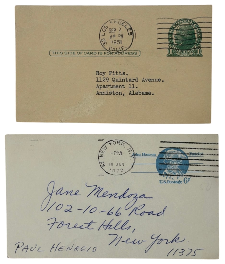 Signed Card By Joan Fontaine and Jane Mendoza | no coa: AUTHENTICATION HAS NOT BEEN PERFORMED TO GUARANTEE VERIFICATION | All purchases are made at the buyers discretion
