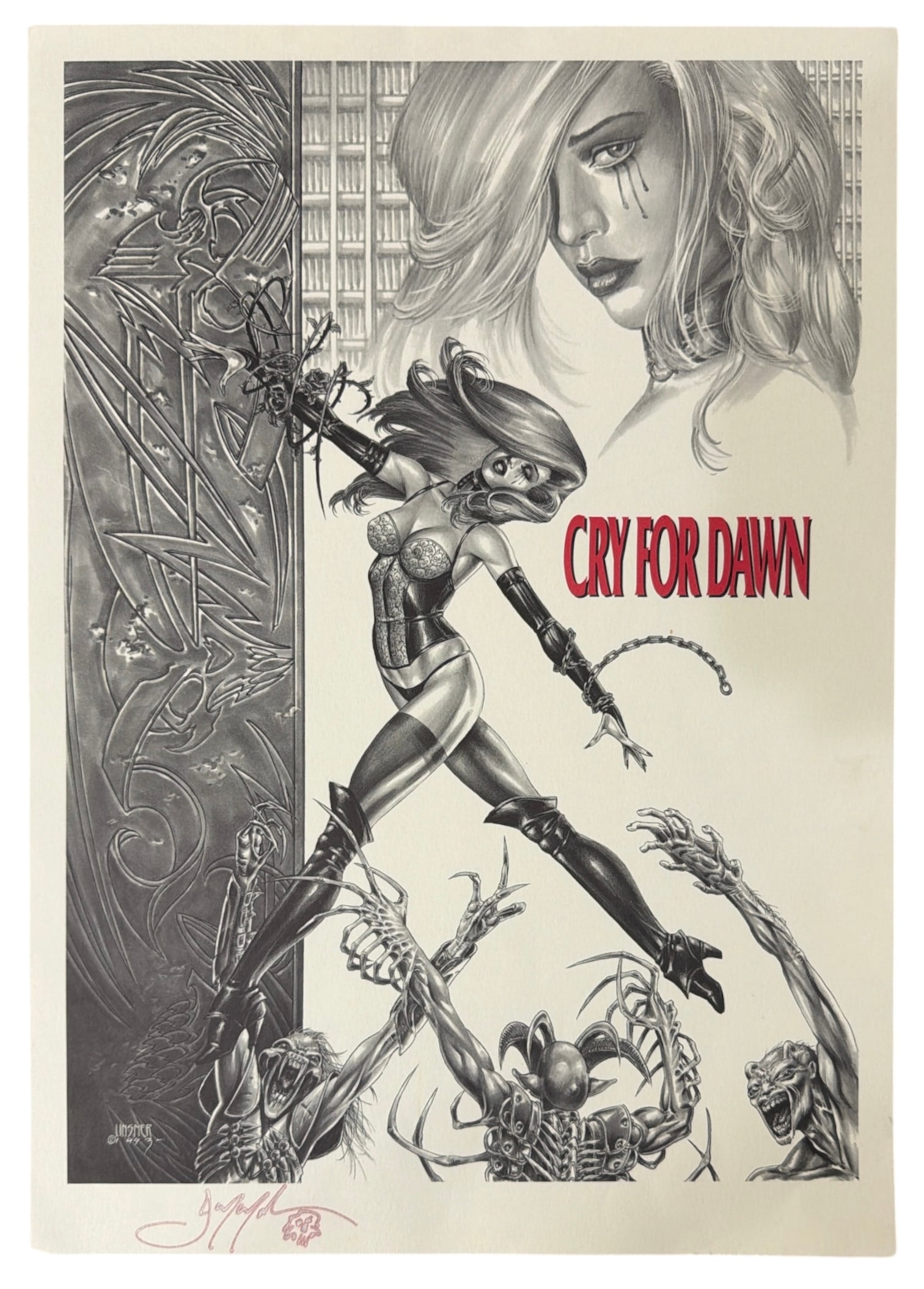 SIGNED Cry For Dawn Poster | no coa: AUTHENTICATION HAS NOT BEEN PERFORMED TO GUARANTEE VERIFICATION | All purchases are made at the buyers discretion