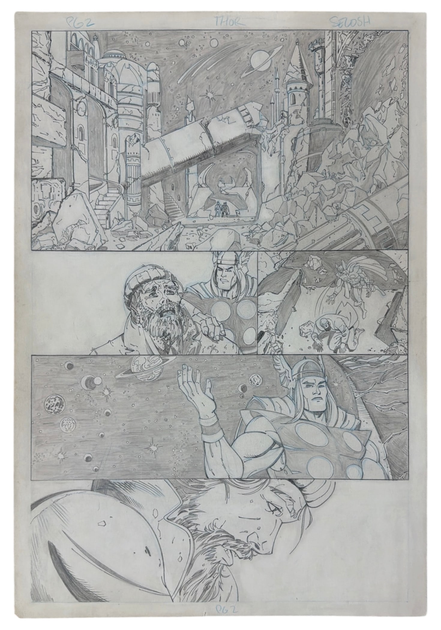 Hand Drawn Comic Book Page of Thor: AUTHENTICATION HAS NOT BEEN PERFORMED TO GUARANTEE VERIFICATION | All purchases are made at the buyers discretion