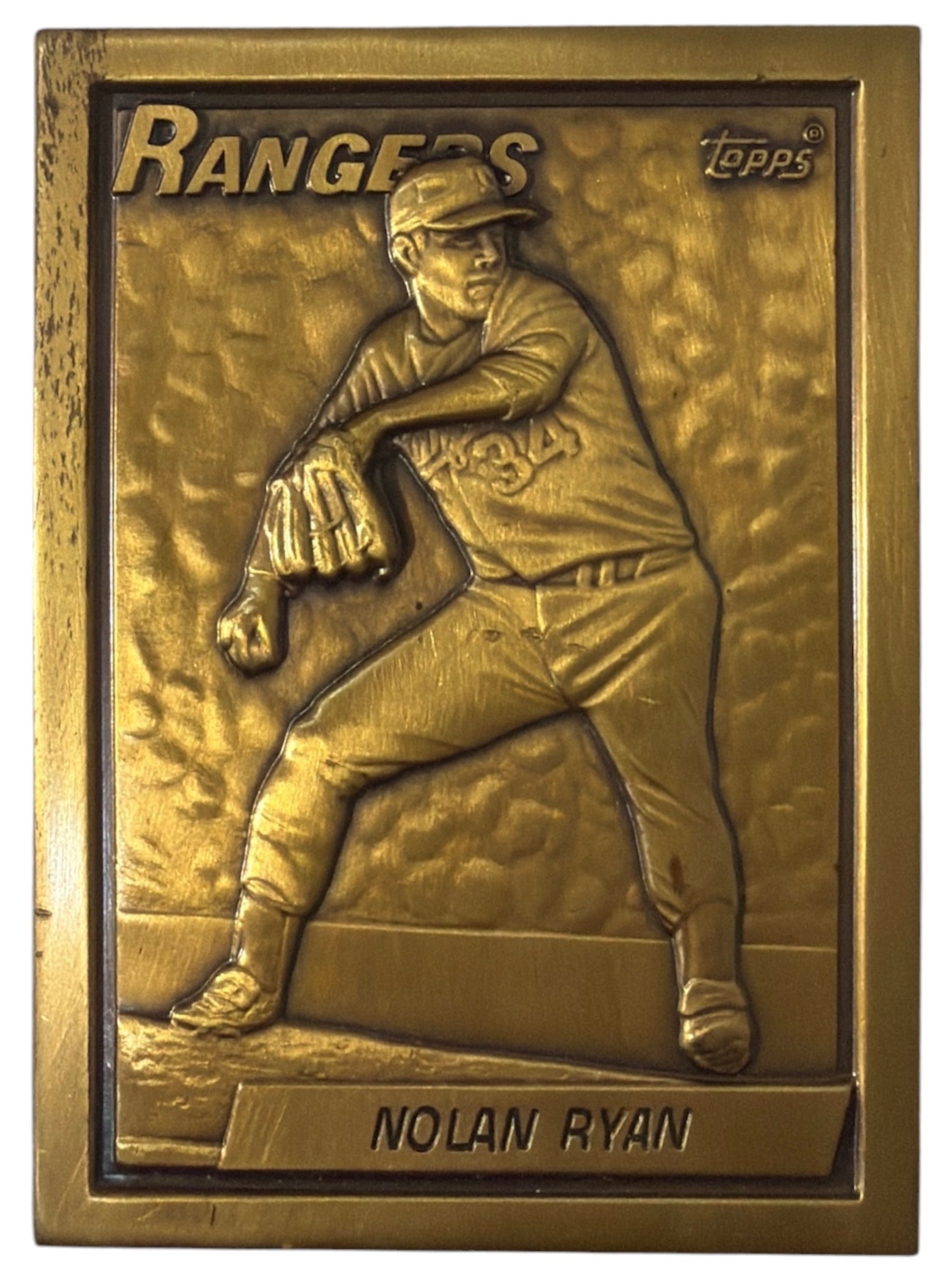 1990 Topps Gallery of Champions Bronze Trading Card of Nolan Ryan (1 of 2)