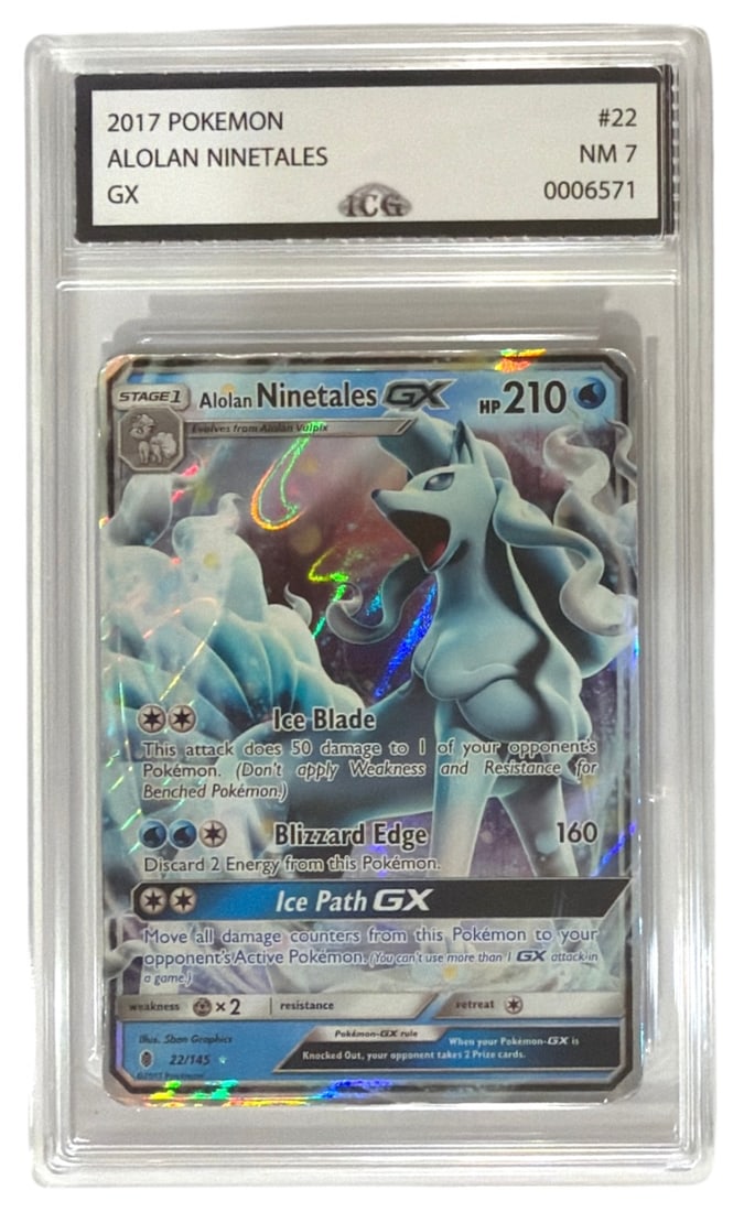2017 Pokemon Alolan Ninetales GX | No. 22 | Graded 7: 2017 Pokemon Alolan Ninetales GX | No. 22 | Graded 7