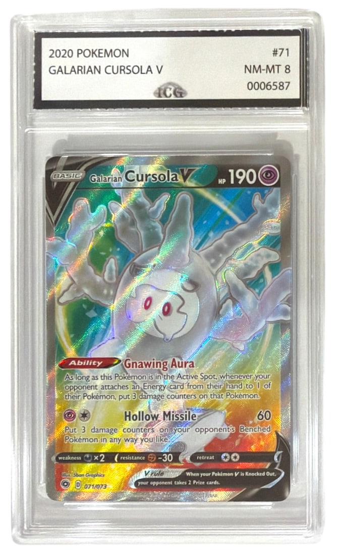 2020 Pokemon Galarian Cursola V | No. 71 | Graded 8: 2020 Pokemon Galarian Cursola V | No. 71 | Graded 8