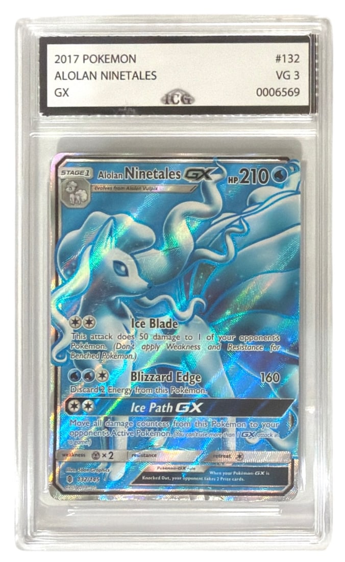 2017 Pokemon Alolan Ninetales GX | No. 132 | Graded 3: 2017 Pokemon Alolan Ninetales GX | No. 132 | Graded 3