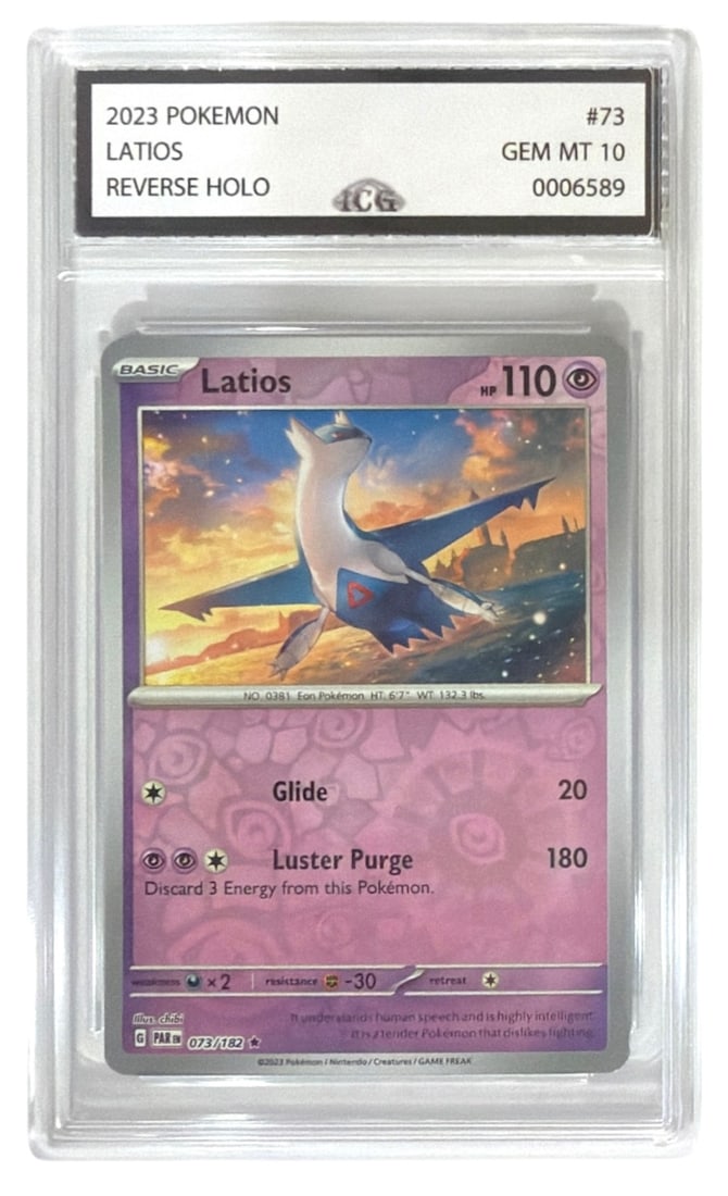 2023 Pokemon Reverse HOLO Latios | No. 73 | Graded 10: 2023 Pokemon Reverse HOLO Latios | No. 73 | Graded 10