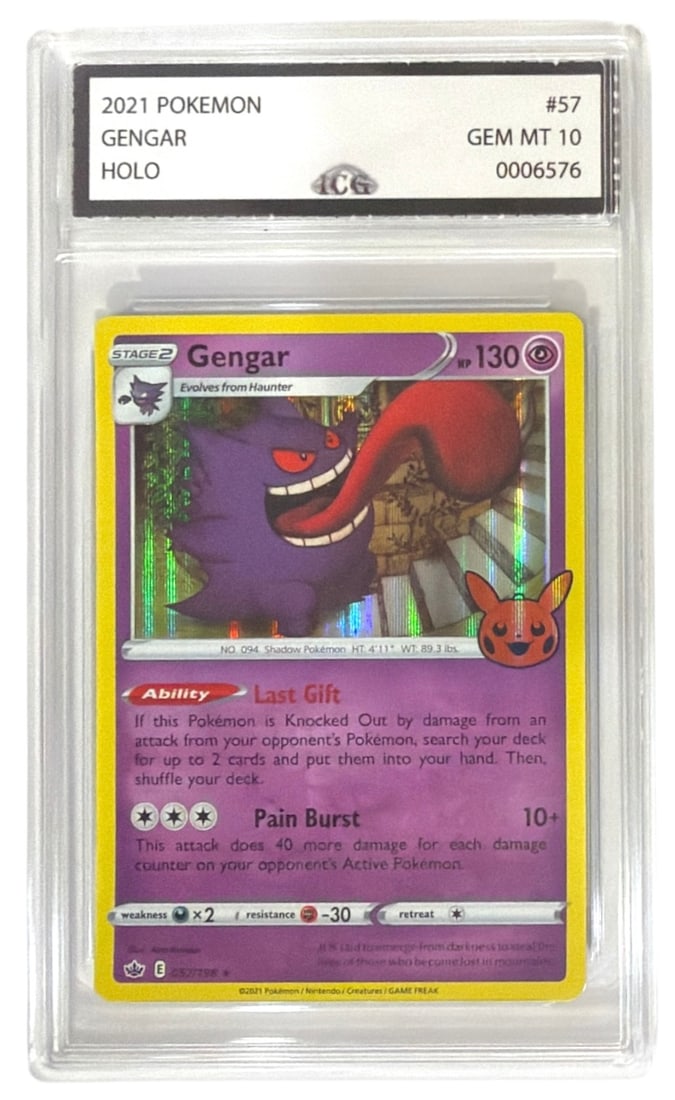 2021 Pokemon Gengar HOLO | No. 57 | Graded 10: 2021 Pokemon Gengar HOLO | No. 57 | Graded 10