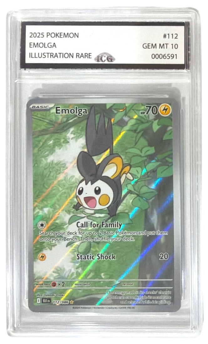 2025 Pokemon Illustration RARE Emolga | No. 112 | Graded 10: 2025 Pokemon Illustration RARE Emolga | No. 112 | Graded 10