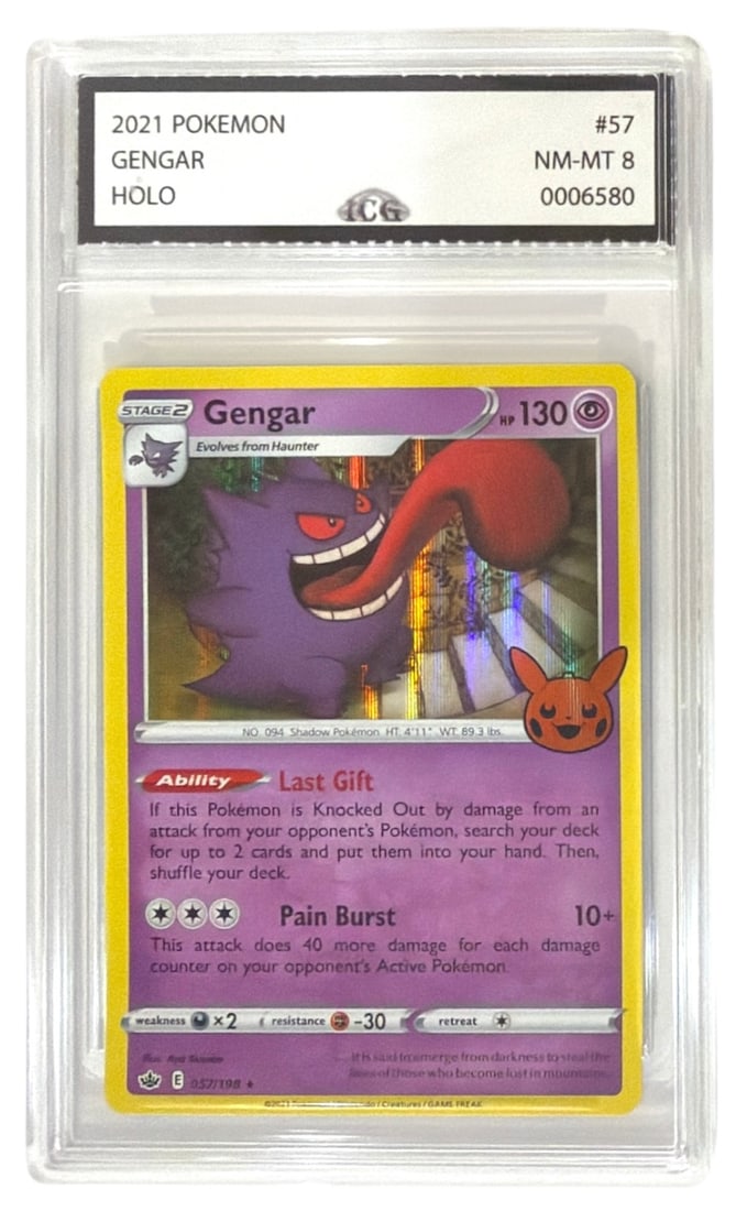 2021 Pokemon Gengar HOLO | No. 57 | Graded 8: 2021 Pokemon Gengar HOLO | No. 57 | Graded 8