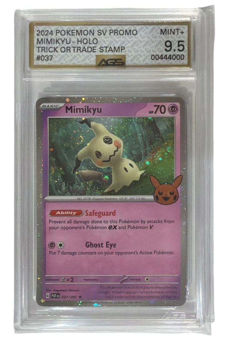 2024 Pokemon SV Promo Trick or Treat Stamp Mimikyu | No. 37 | Graded 9.5: 2024 Pokemon SV Promo Trick or Treat Stamp Mimikyu | No. 37 | Graded 9.5