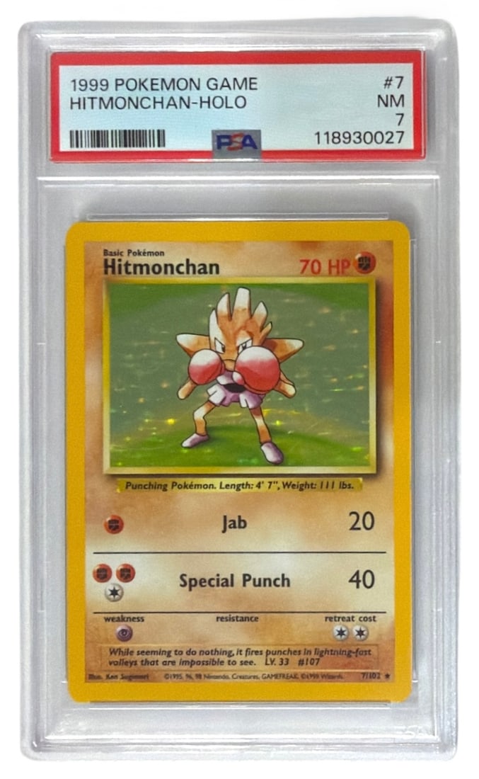 1999 Pokemon Game Hitmonchan HOLO | No. 7 | Graded 7: 1999 Pokemon Game Hitmonchan HOLO | No. 7 | Graded 7