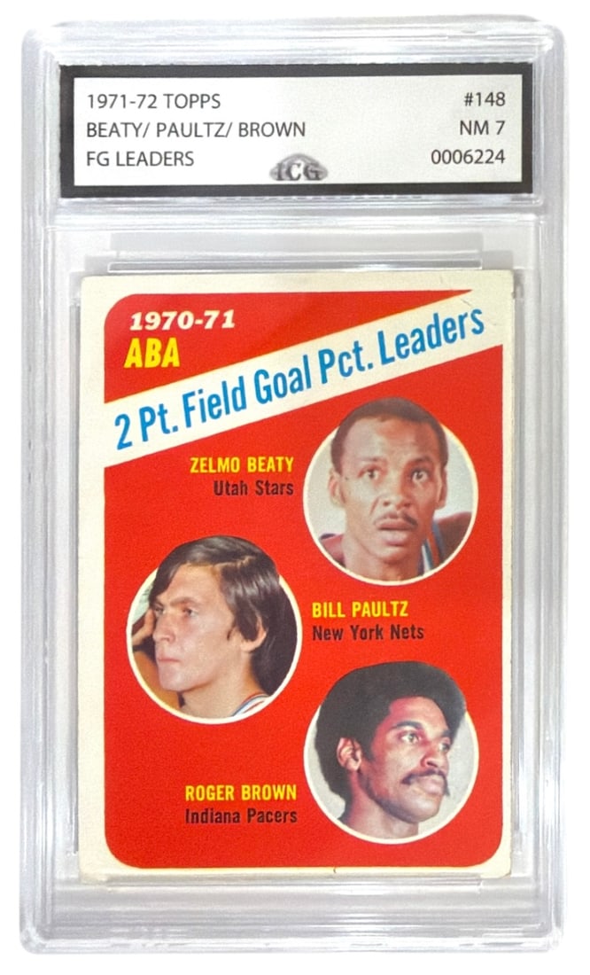 1971 to 72 Topps Final Goal Pct. Leader Beaty Paultz Brown | No. 148 | Graded 7: 1971 to 72 Topps Final Goal Pct. Leader Beaty Paultz Brown | No. 148 | Graded 7