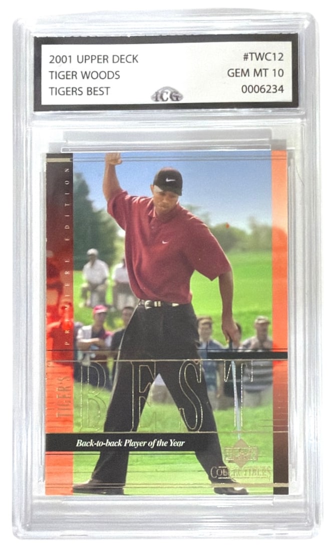 2001 Upper Deck Tiger Best Tiger Woods | No. TWC12 | Graded 10 (1 of 2)