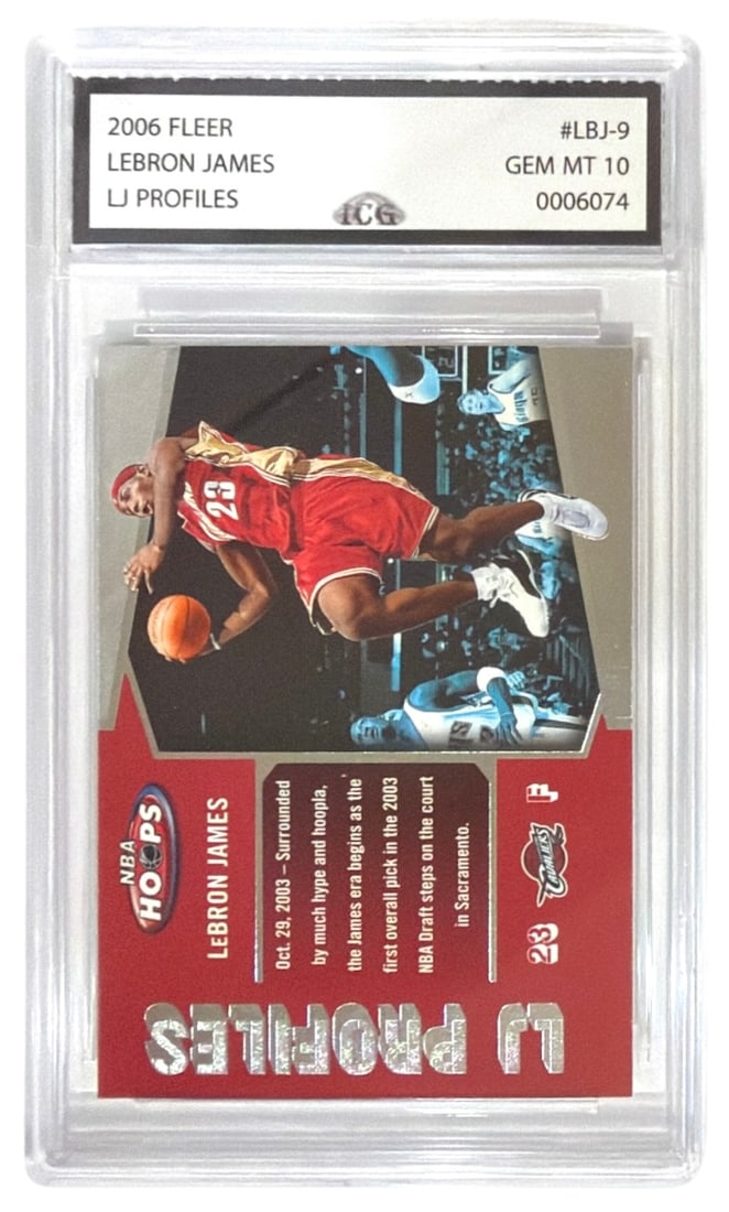 2006 Fleer LJ Profiles Lebron James | No. LBJ 9 | Graded 10: 2006 Fleer LJ Profiles Lebron James | No. LBJ 9 | Graded 10