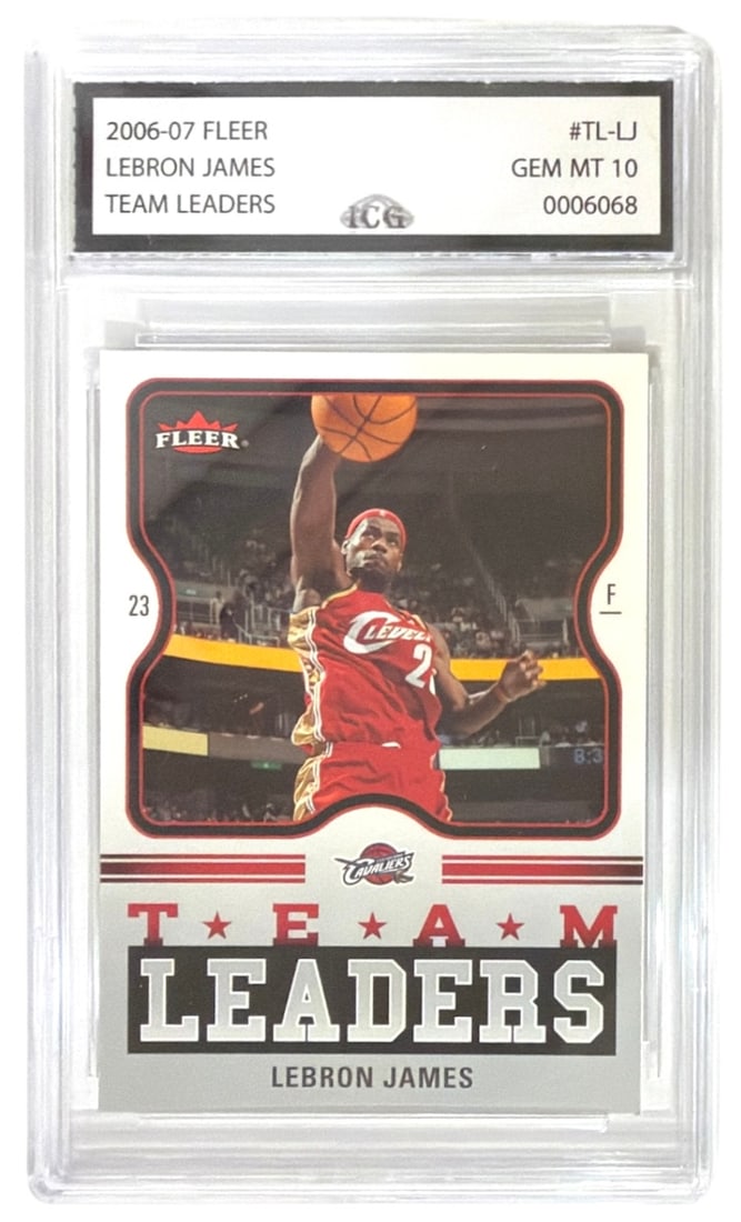 2006 to 07 Fleer Team Leaders Lebron James | No. TL LJ | Graded 10 (1 of 2)