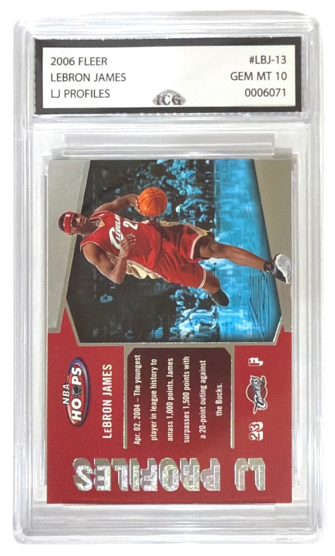 2006 Fleer LJ Profiles Lebron James | No. LBJ 13 | Graded 10: 2006 Fleer LJ Profiles Lebron James | No. LBJ 13 | Graded 10
