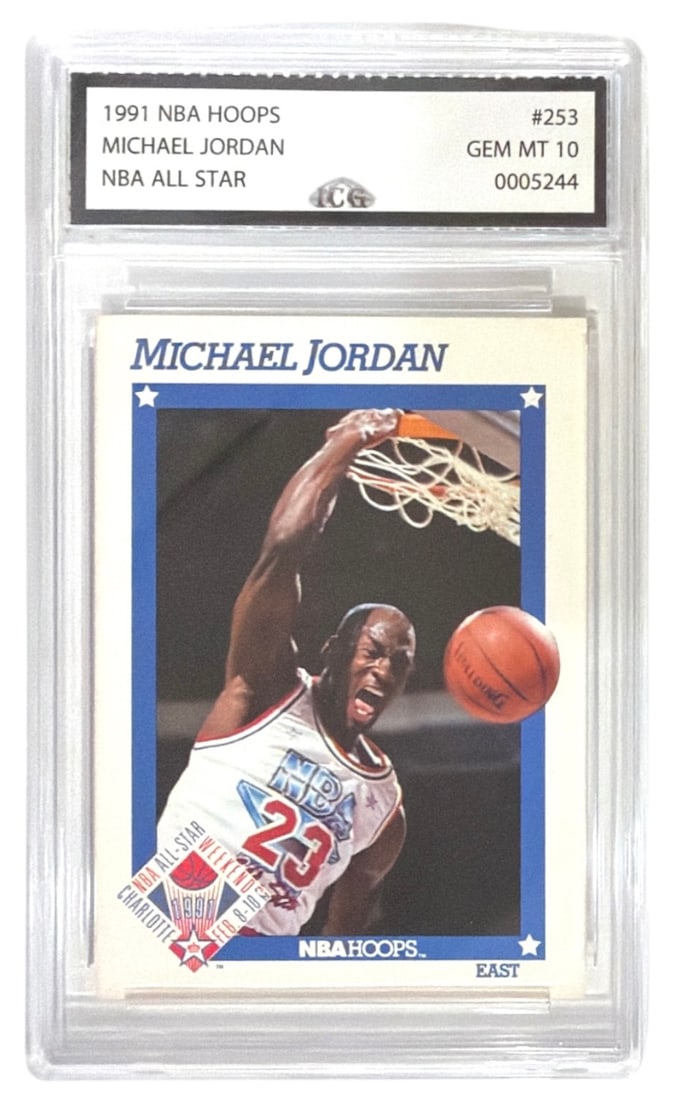 1991 NBA Hoops | NBA All Star Michael Jordan | No. 253 | Graded 10: 1991 NBA Hoops | NBA All Star Michael Jordan | No. 253 | Graded 10