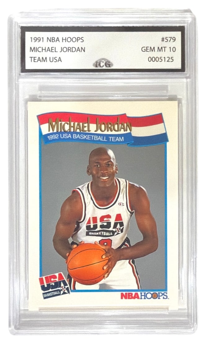 1991 NBA Hoops | Team USA Michael Jordan | No. 579 | Graded 10: 1991 NBA Hoops | Team USA Michael Jordan | No. 579 | Graded 10