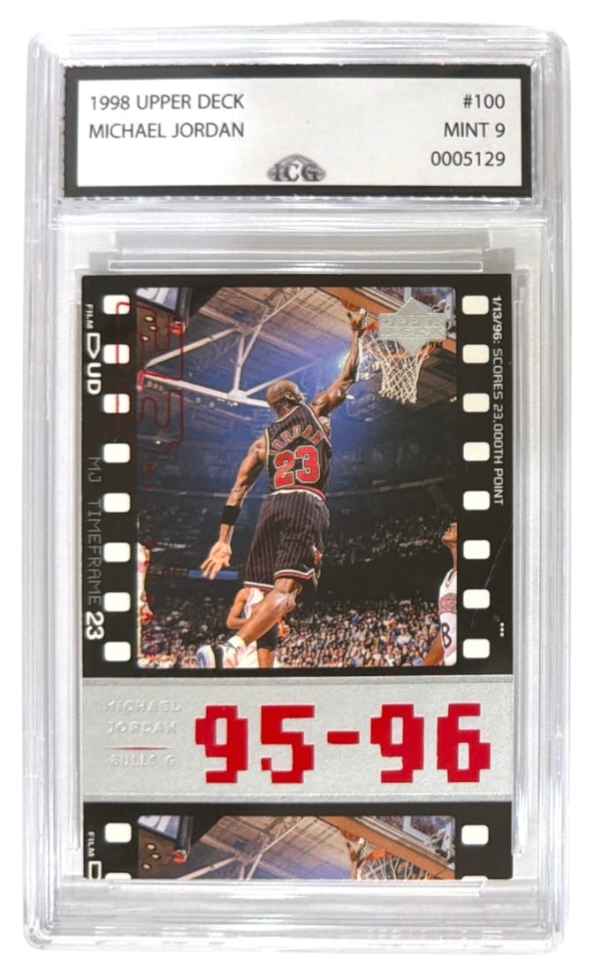 1998 Upper Deck TimeFrame Michael Jordan | No. 100 | Graded 9: 1998 Upper Deck TimeFrame Michael Jordan | No. 100 | Graded 9