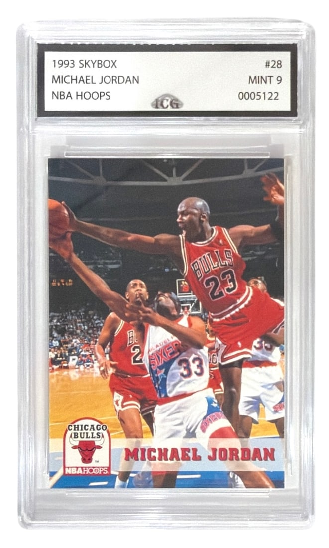 1993 Skybox NBA Hoops Michael Jordan | No. 28 | Graded 9: 1993 Skybox NBA Hoops Michael Jordan | No. 28 | Graded 9
