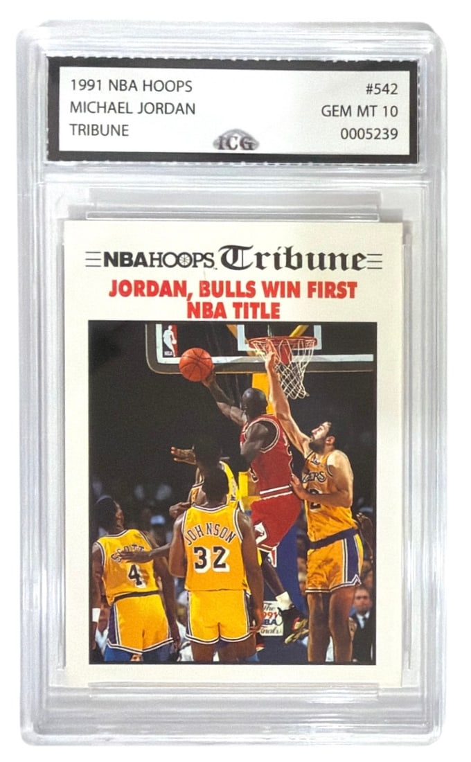 1991 NBA Hoops Tribune Michael Jordan | No. 542 | Graded 10: 1991 NBA Hoops Tribune Michael Jordan | No. 542 | Graded 10
