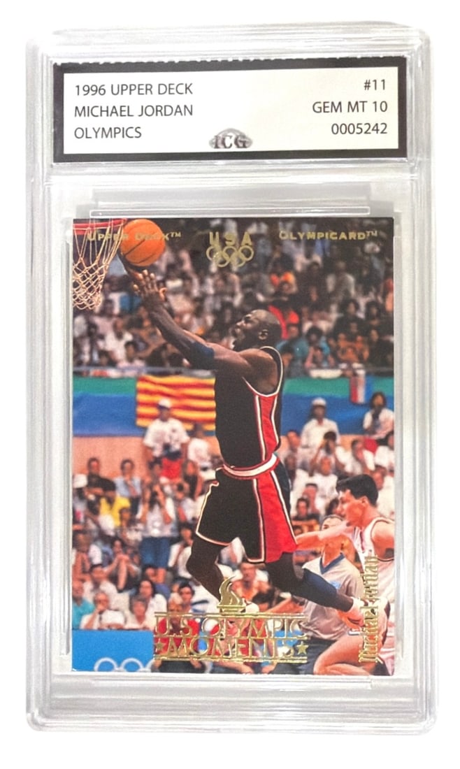 1996 Upper Deck Olympic Moments Michael Jordan | No. 11 | Graded 10: 1996 Upper Deck Olympic Moments Michael Jordan | No. 11 | Graded 10