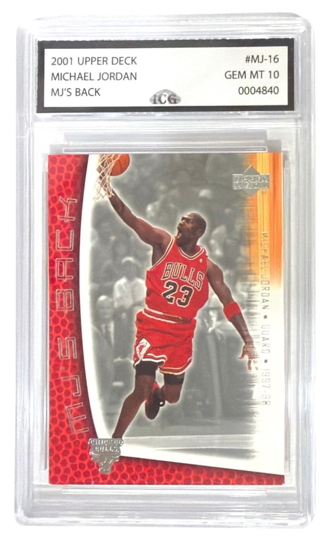 2001 Upper Deck MJS Back Michael Jordan | No. MJ 16 | Graded 10: 2001 Upper Deck MJS Back Michael Jordan | No. MJ 16 | Graded 10