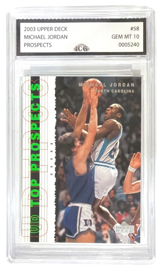 2003 Upper Deck Prospects Michael Jordan | No. 58 | Graded 10: 2003 Upper Deck Prospects Michael Jordan | No. 58 | Graded 10