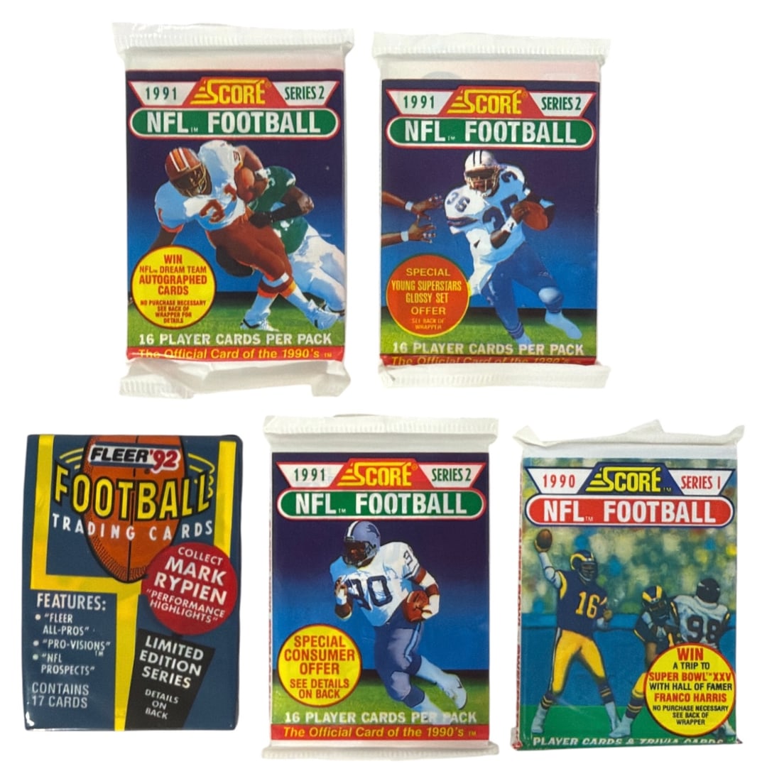 SEALED 1990 to 92 Fleer and Score NFL Trading Card Collection: SEALED 1990 to 92 Fleer and Score NFL Trading Card Collection