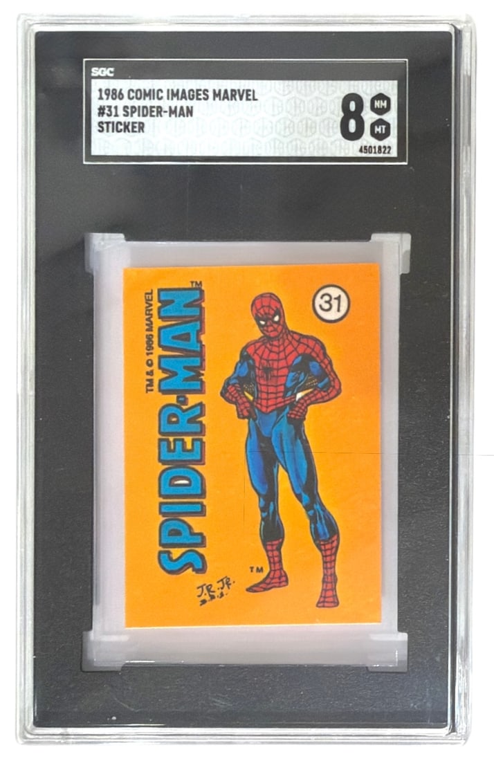 1986 Comic Images Marvels Spider Man Sticker | No. 31 | Graded 8 (1 of 2)
