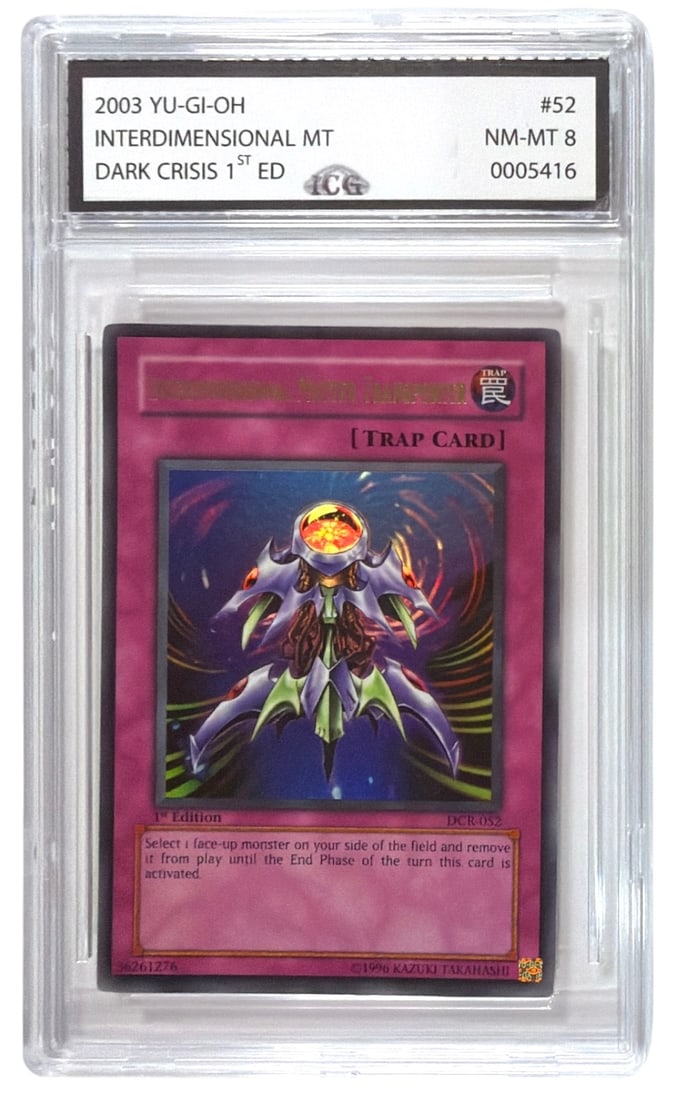 2003 Yu Gi Oh 1st Edition Interdimensional Matter Transporter Trap Card | No. 52 | Graded 8: 2003 Yu Gi Oh 1st Edition Interdimensional Matter Transporter Trap Card | No. 52 | Graded 8