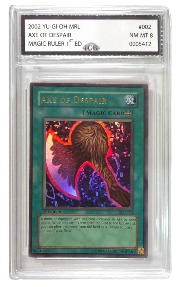 2002 Yu Gi Oh 1st Edition Axe of Despair Magic Ruler Set | No. 002 | Graded 8: 2002 Yu Gi Oh 1st Edition Axe of Despair Magic Ruler Set | No. 002 | Graded 8